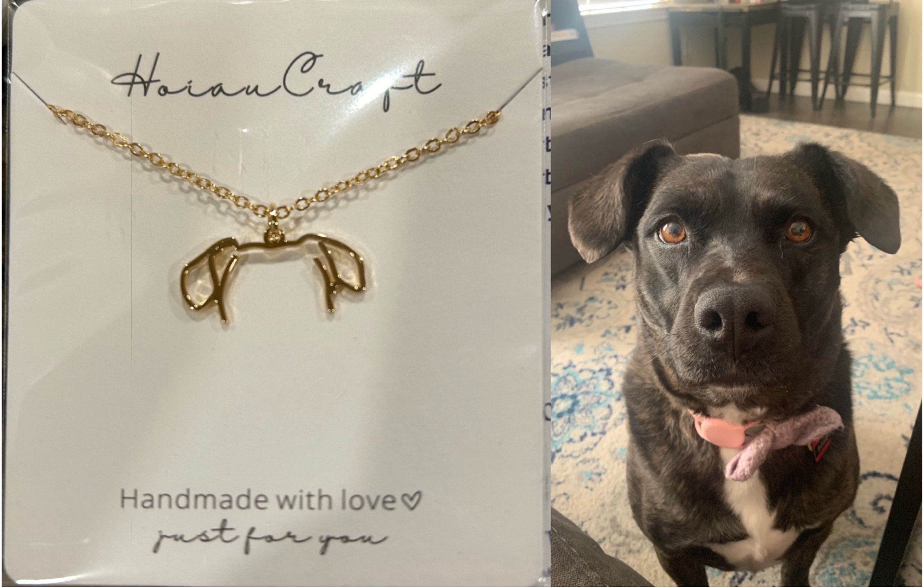 Custom Dog Ears Outline Necklace - Personalized Pet Jewelry - Animal Silhouette Pendant- Unique Dog Lover Gift - Memorial Pet Portrait Gift