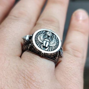 Antico Egiziano Anello Scarabeo Anello Anubi Anello Da Uomo