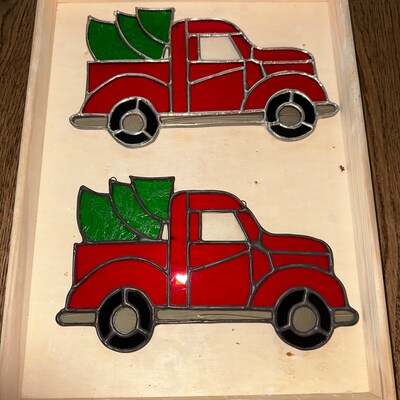PATTERN PACK Vintage Red Truck Stained Glass Pattern, Printable Digital ...