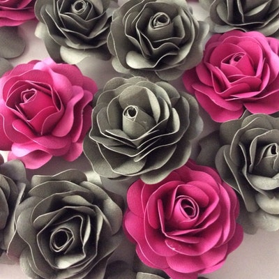 SVG Paper Flowers Tiny Rose 6 Template in Multiple Sizes Digital SVG ...