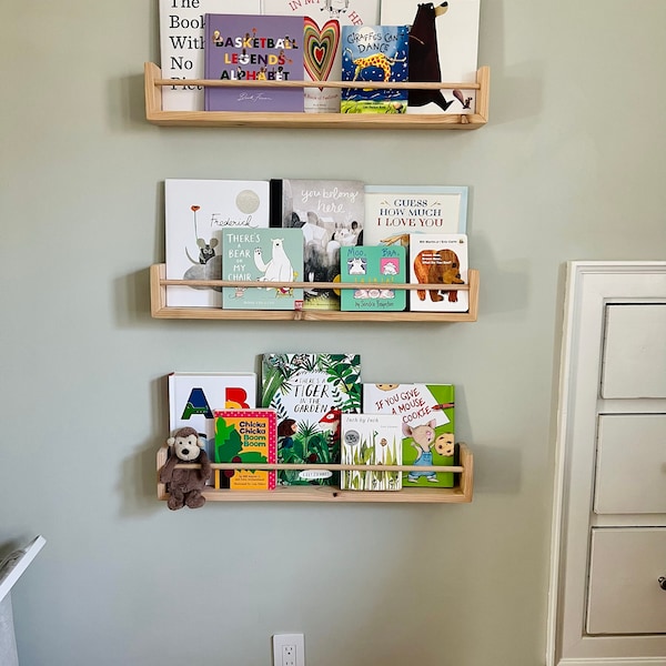Natural Cedar "waterfall Edge" Bookshelf, Nursery Decor, Custom Sizing ...