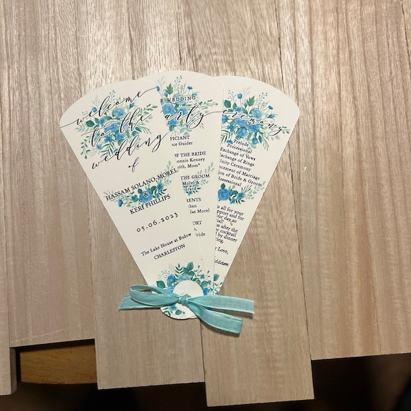 Program Petals Petal Fan Wedding Program Printable Template DIY Fan Wedding Program ...