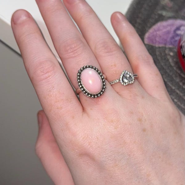Conch Shell Ring/pink Conch Shell Ring/sterling Silver Ring/pink Conch ...