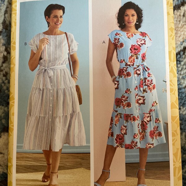 Easy Sewing Pattern for Womens Dress, Tiered Dress, Summer Dress, Midi ...