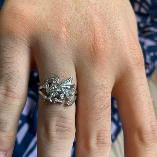 Welsh Dragon Ring in Sterling Silver. - Etsy