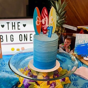 JeVenis Surf Birthday Cake Decoration Décoration De Gâteau D'anniversaire Décoration De Gâteau On Broad Plage Surf Vague Cake Topper Surfboard Swimming Slippers Cake Surf Birthday Party Supplies