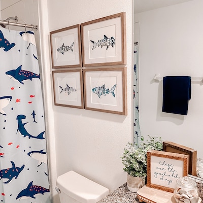 Fish Wall Art Decor for Boy Bathroom Kids Fish Bathroom Art - Etsy