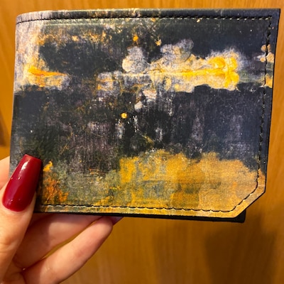 Leather Abstract Art Wallet, Gift for Men, Unique Wallet, Leather ...