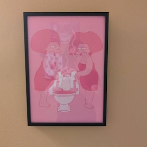 Homer Simpson Dressed Up - A4 Pink Print