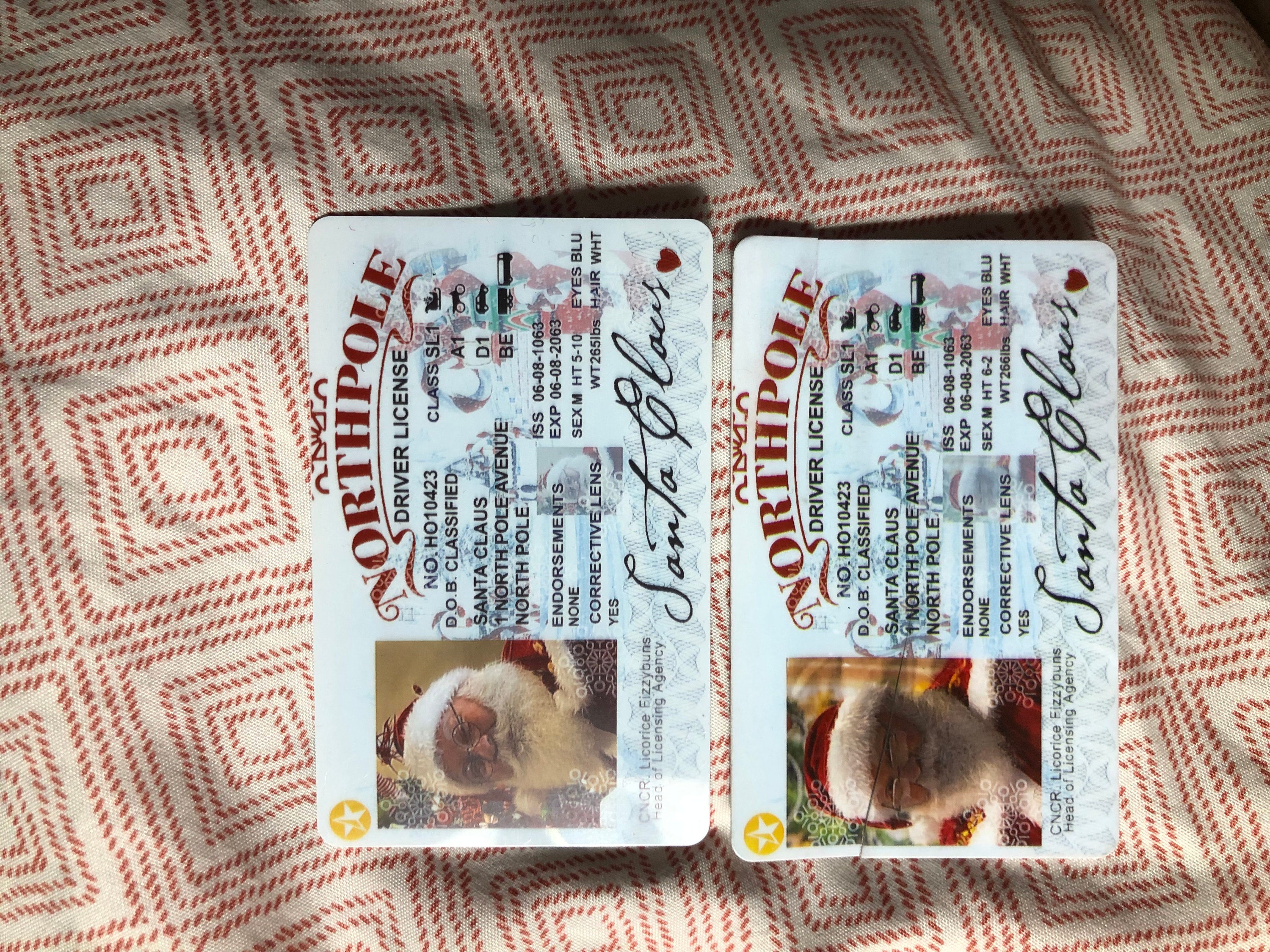 Santa&#39;s Sleigh / Lost Driving License/ Santa License / Santa Driving License / Santa sack / Christmas decorations