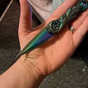 Mini Wiccan Athame Woodland Crystal Blade Wicca Ritual Knife Ritual ...