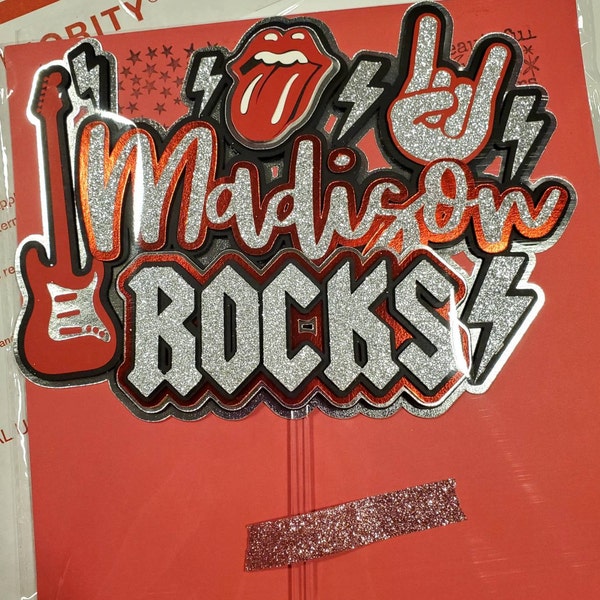 Rock Rockstar Rock N Roll One Rocks Cake Topper & Cupcake Toppers - Etsy