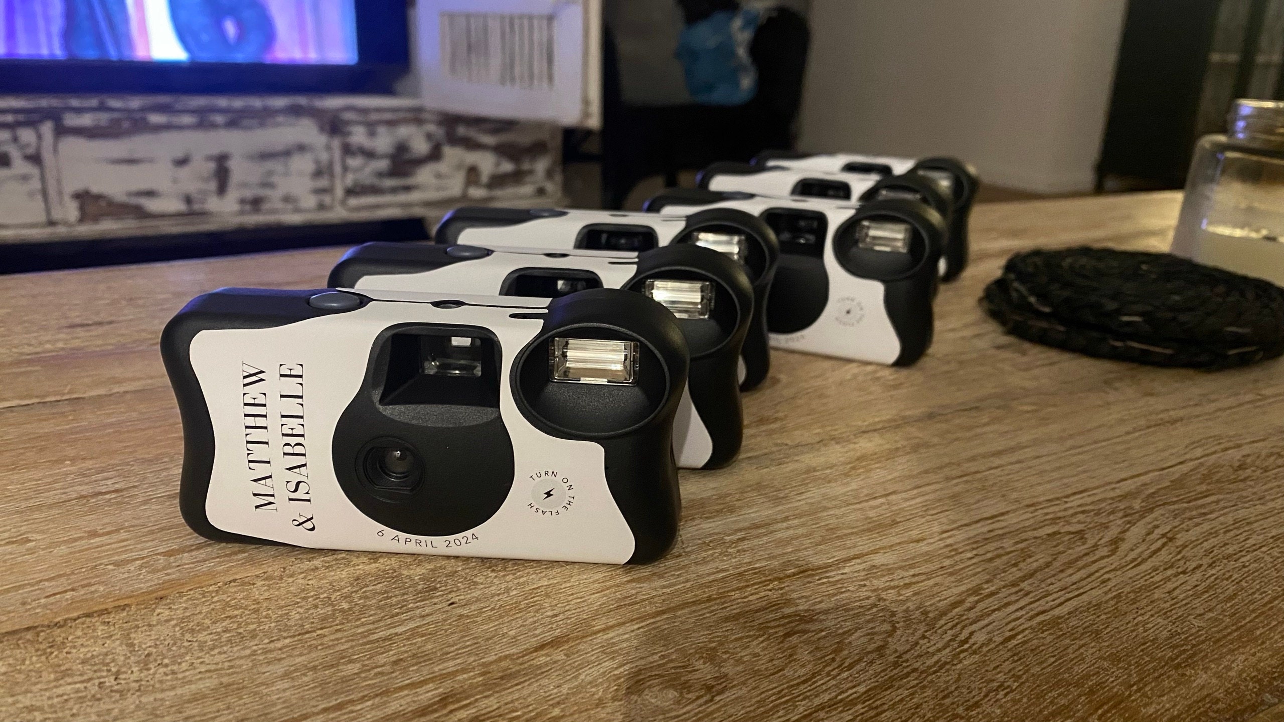 10x Custom Basic Black & White Kodak Camera Wrap Cover for Wedding (Wrap only, No Cameras)