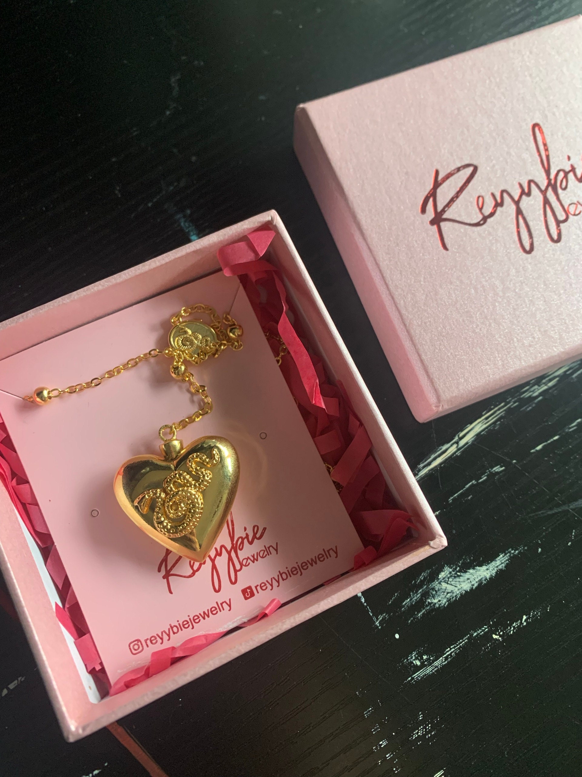 Rosary Emerald Heart Necklace