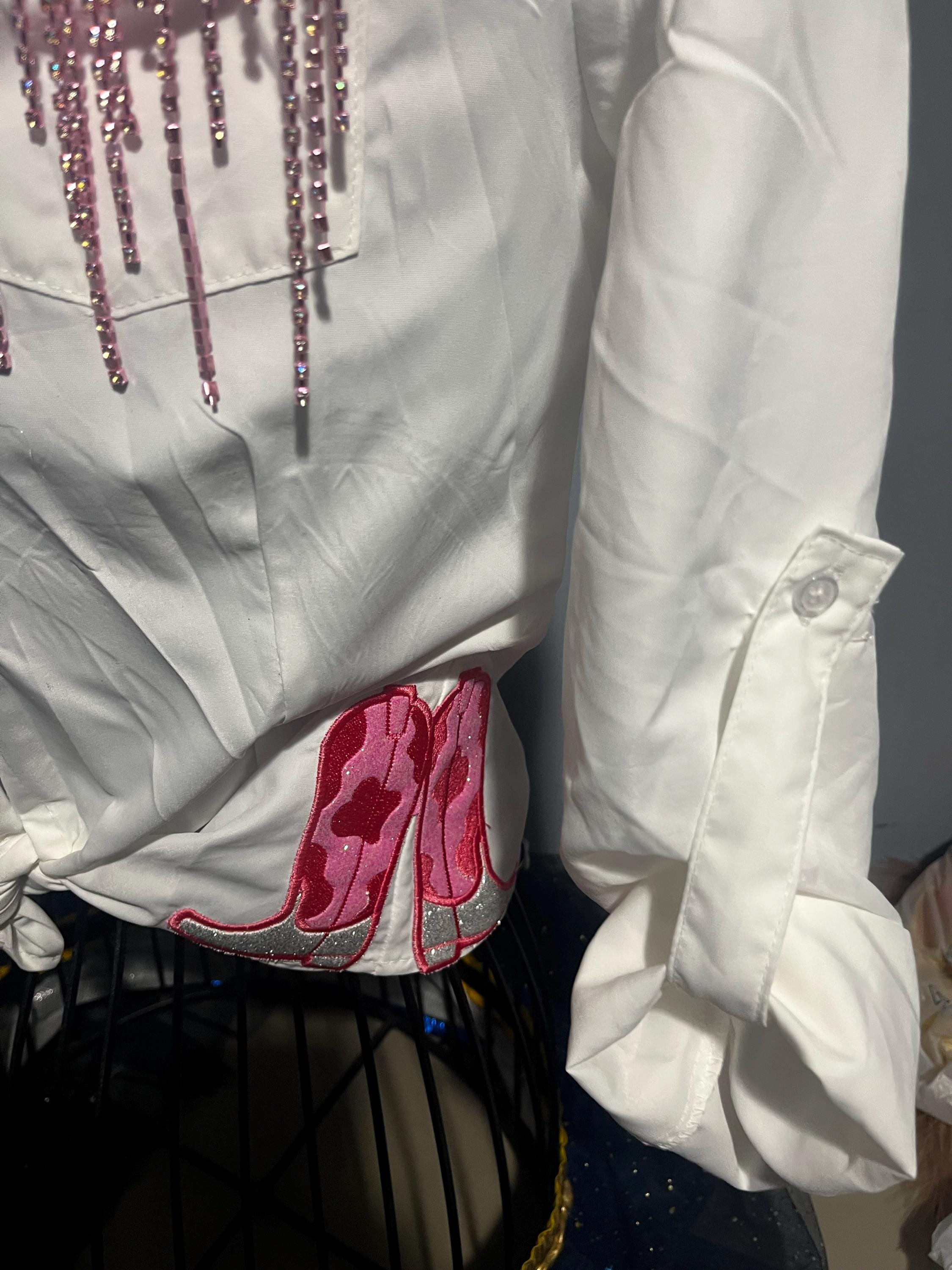 Customer project using Cowboy Boots Applique embroidery design