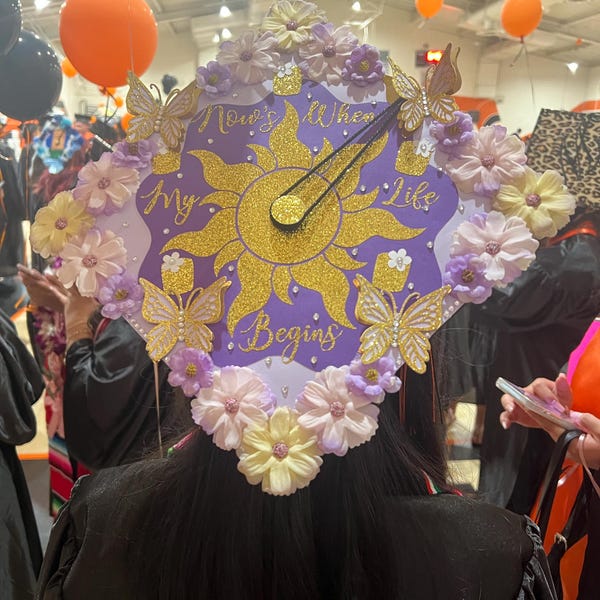 Graduation Cap, Pink Flower Grad Cap, Graduation Pink Cap, Pink and ...