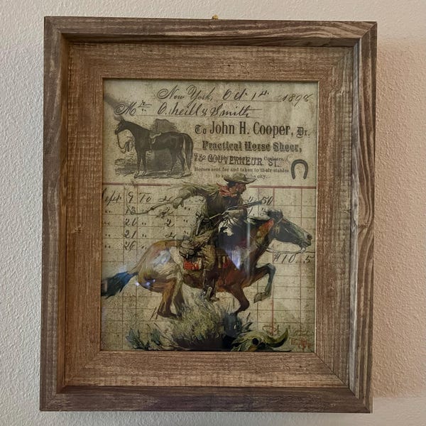 Vintage Cattle Rancher Art Print 8x10 Unframed Horse Cowboy Livestock ...