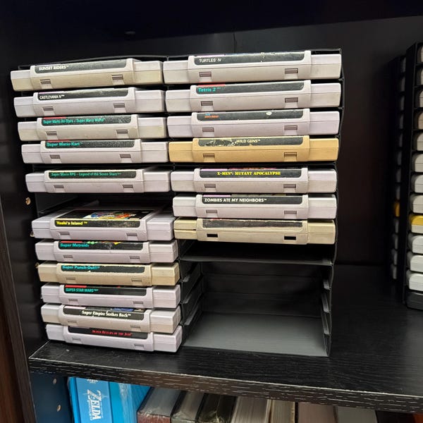 2 Rows - Rack Display for Super Nintendo Entertainment System SNES NTSC ...