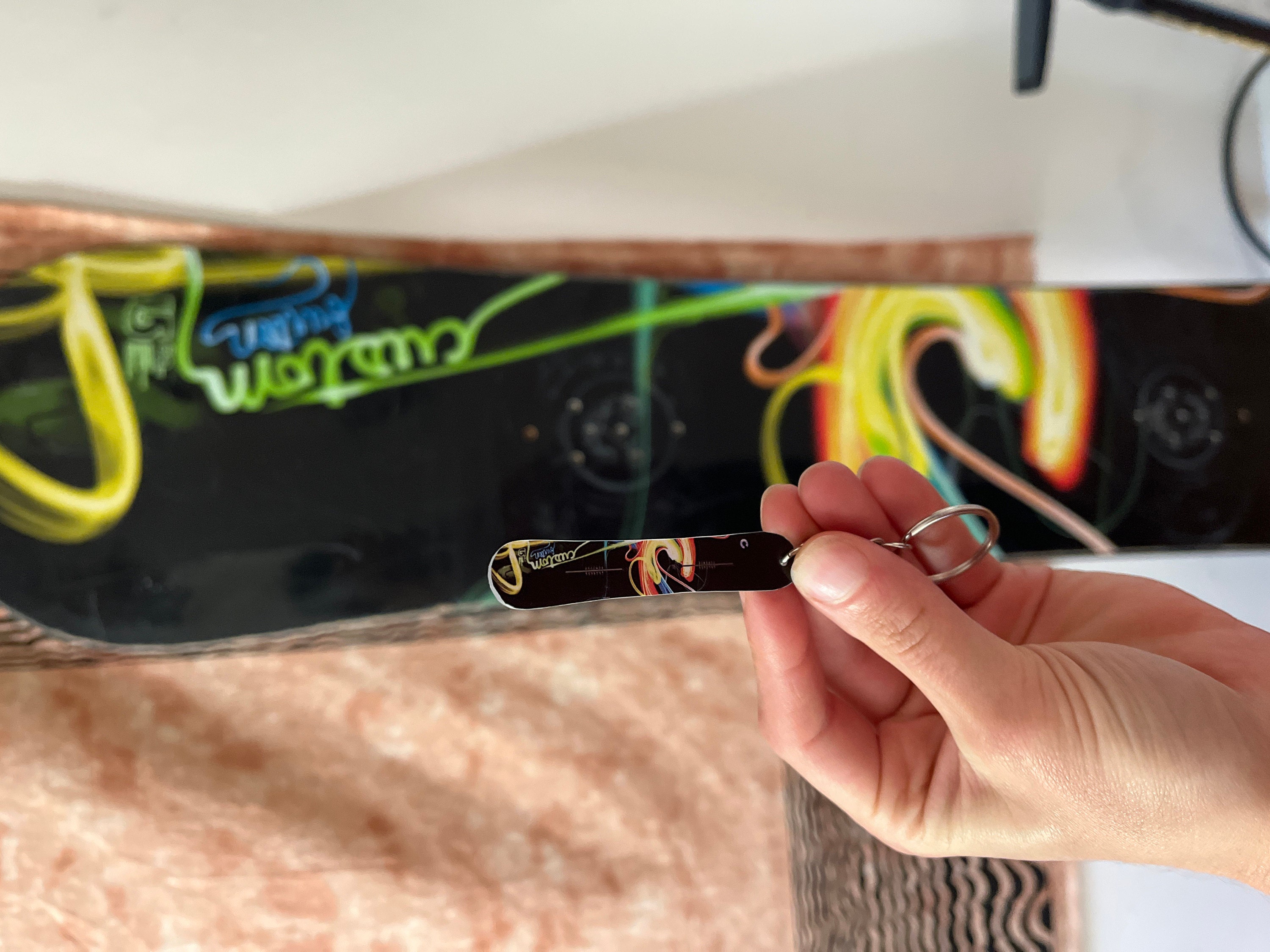 Custom Keychain Snowboard