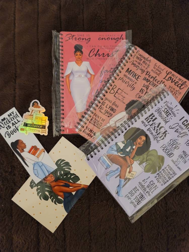 Self-Care Manifest Spiral Journal, Gift for a Black Woman Owned, Self-Love Gifts for Her, Daily Affirmations, Journaling, Black Owned Shop