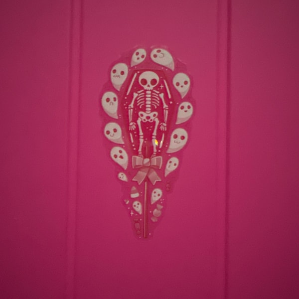 Pink Skeleton Lolly Sticker – Waterproof Vinyl, Spooky Ghosts - Etsy
