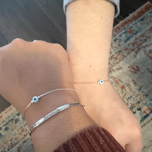 Tiny Eye Bracelet, Evil Eye Bracelet, Protection Bracelet, Israeli Jewelry, Minimalist Eye Bracelet, Sterling Silver, Gold Filled, BR94