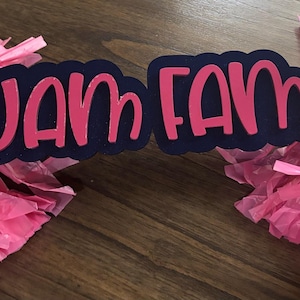 Custom Cheer Stick  -Game Day Signs - Pom Pom Sign - Custom Acrylic Cheer Stick - Personalized Name Cheer Sign - Sport Mom Sign - Pom Poms