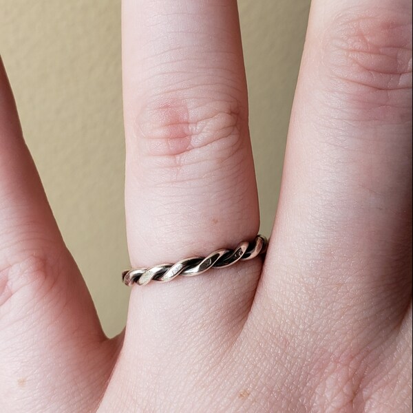 Sterling Silver Stacking Ring Twisted Ring Silver Ring Band Silver ...