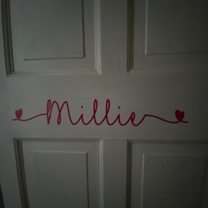 Heart Name Decal - Girls Personalised Wall Decal - Playroom Wall ...