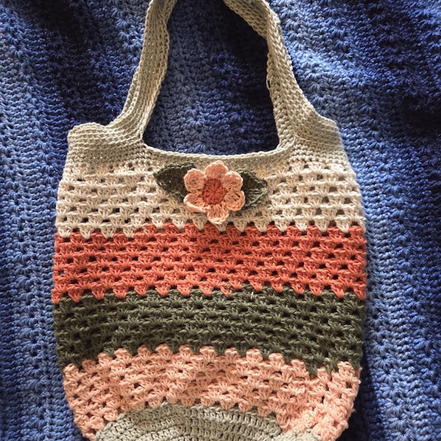A customer's finished Willow Mesh Market Bag Crochet Pattern + Video Tutorial