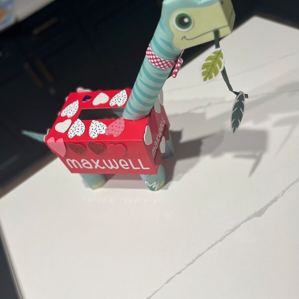 Brachiosaurus Valentine Box Kit | Longneck Dinosaur Printable Box Decor ...