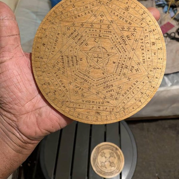 Magick Ritual Rites Sigils Sigil of Ameth | Engraved Wooden Altar Plate | Choice of Sizes | Symbol ...