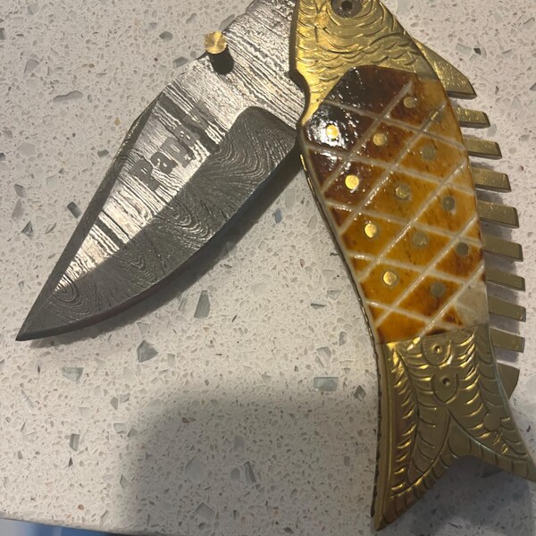 Handmade Damascus Pocket Knife – 4