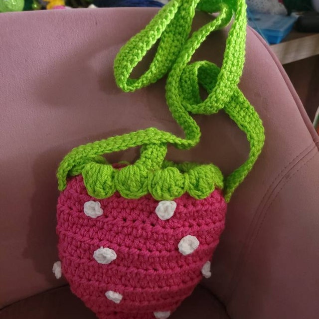 Strawberry Crossbody Bag Crochet Pattern, Pink Strawberry Bag - Etsy Strawberry Crossbody Bag Crochet Pattern, Pink Strawberry Bag - Etsy