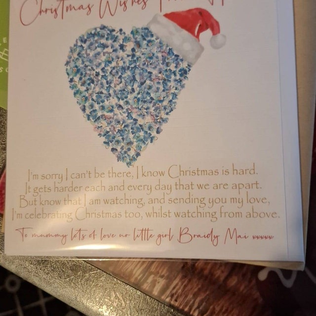 Christmas From Heaven Card, Memorial Loss Sympathy Christmas Card