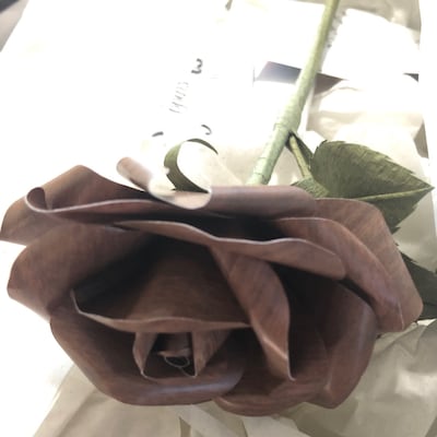 Paper Wooden Rose 5th Anniversary Gift for Her / Paper Wood Rose for ...