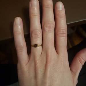Customer photo from Rose, Dainty Raw Garnet Ring