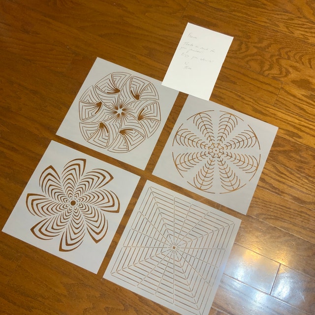 Eight Section Mandala Dot Art Stencil, 10x10 Reusable, Flexible 3D