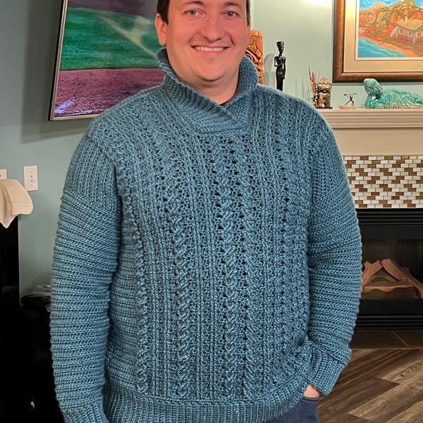 Dapper Sweeter CROCHET PATTERN & VIDEO/ Dapper Dad Pullover, Pdf Digital Download ...