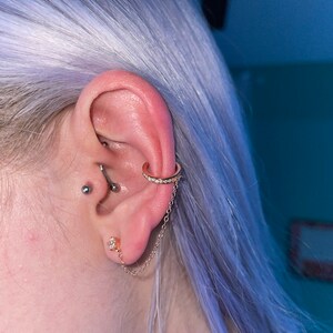 Minimalist Pave Ear Cuff Chain Earrings Diamond Stud Dangle Earrings in ...