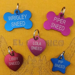 Pet ID Tag for Dog or Cat Collar - Up to 8 Lines of Custom Engraving - Durable Anodized Aluminum photo
