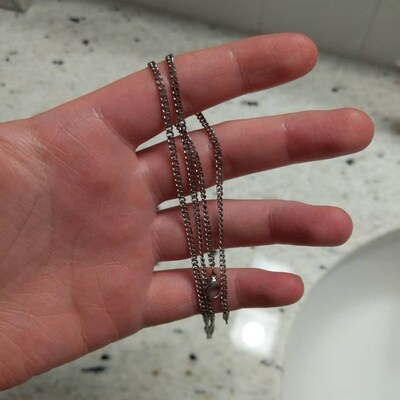 Connell Style Flat Cut Stainless Steel Silver Curb Chain Necklace Non ...