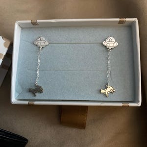 Customer photo, Alien Abduction Drop Earrings