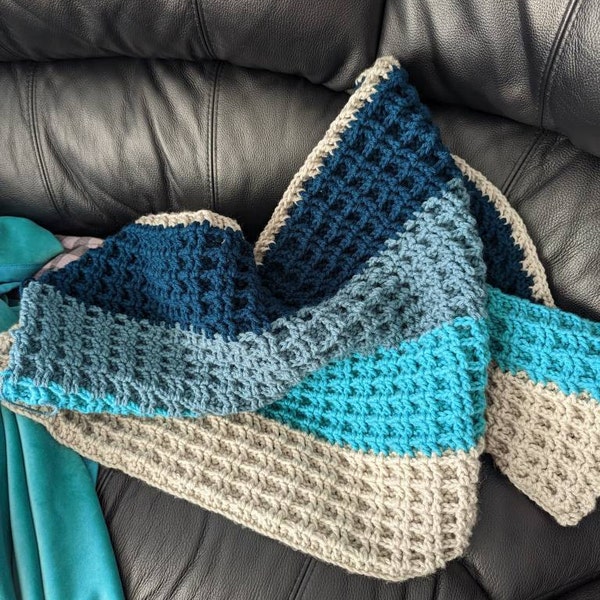 CROCHET PATTERN Crochet Me A River Throw - Make to Any Size - PDF ...