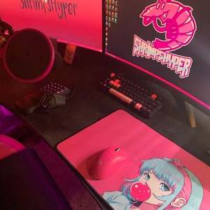 Flowy Waves Desk Mat, XXL Gaming Mouse Pad, Blue Water Mousepad