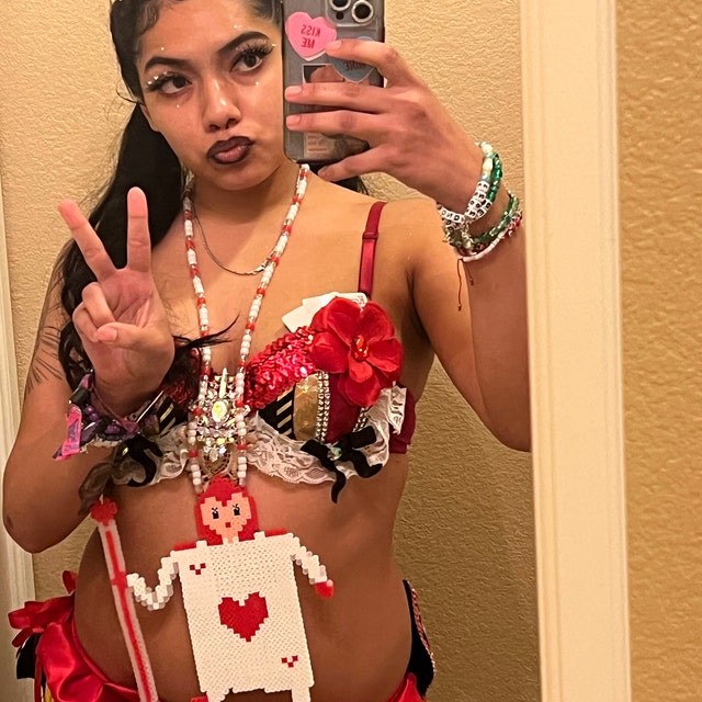 Queen of Hearts Costume, Las Vegas Gamble Queen, Rave Outfit, EDC Outfit,  Beyond Wonderland, Sexy Costume, Festival, Rave 