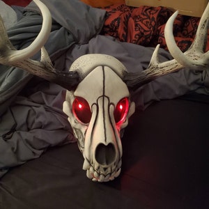 Deer Skull Wolf Mask Wendigo Cosplay - 3D Planet Props Just 3D Print White