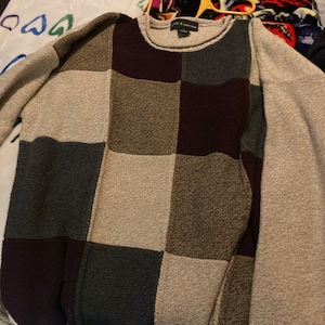 Vintage Mystery 90s Style Sweater, Mystery Grandpa Sweater, Oversized ...