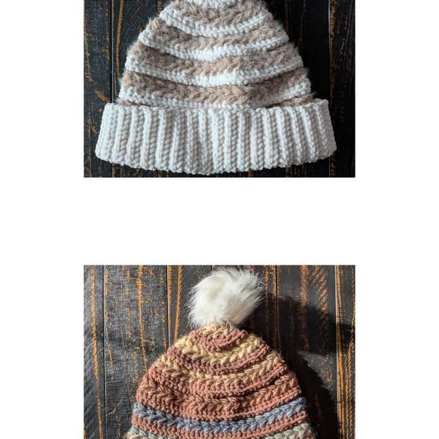 A customer's finished Wheat Stitch Beanie Crochet Pattern
