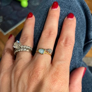 Customer photo from Jessi, Dainty Raw Aquamarine Ring in Silver